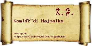 Komlódi Hajnalka névjegykártya