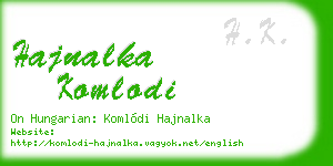 hajnalka komlodi business card